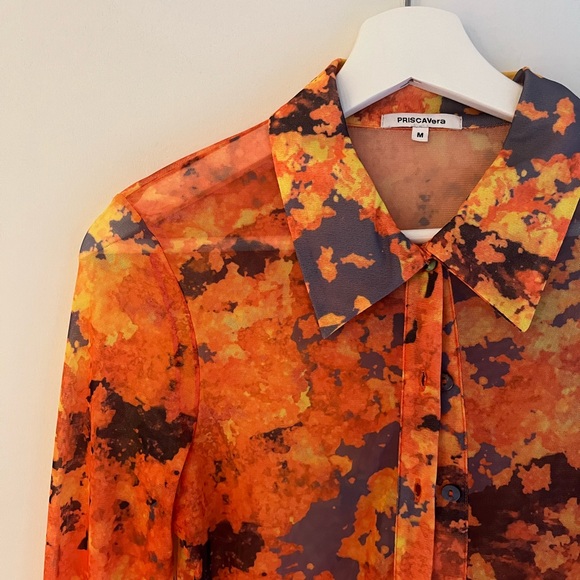 PRISCAVera Mesh Button-Up - Picture 2 of 2